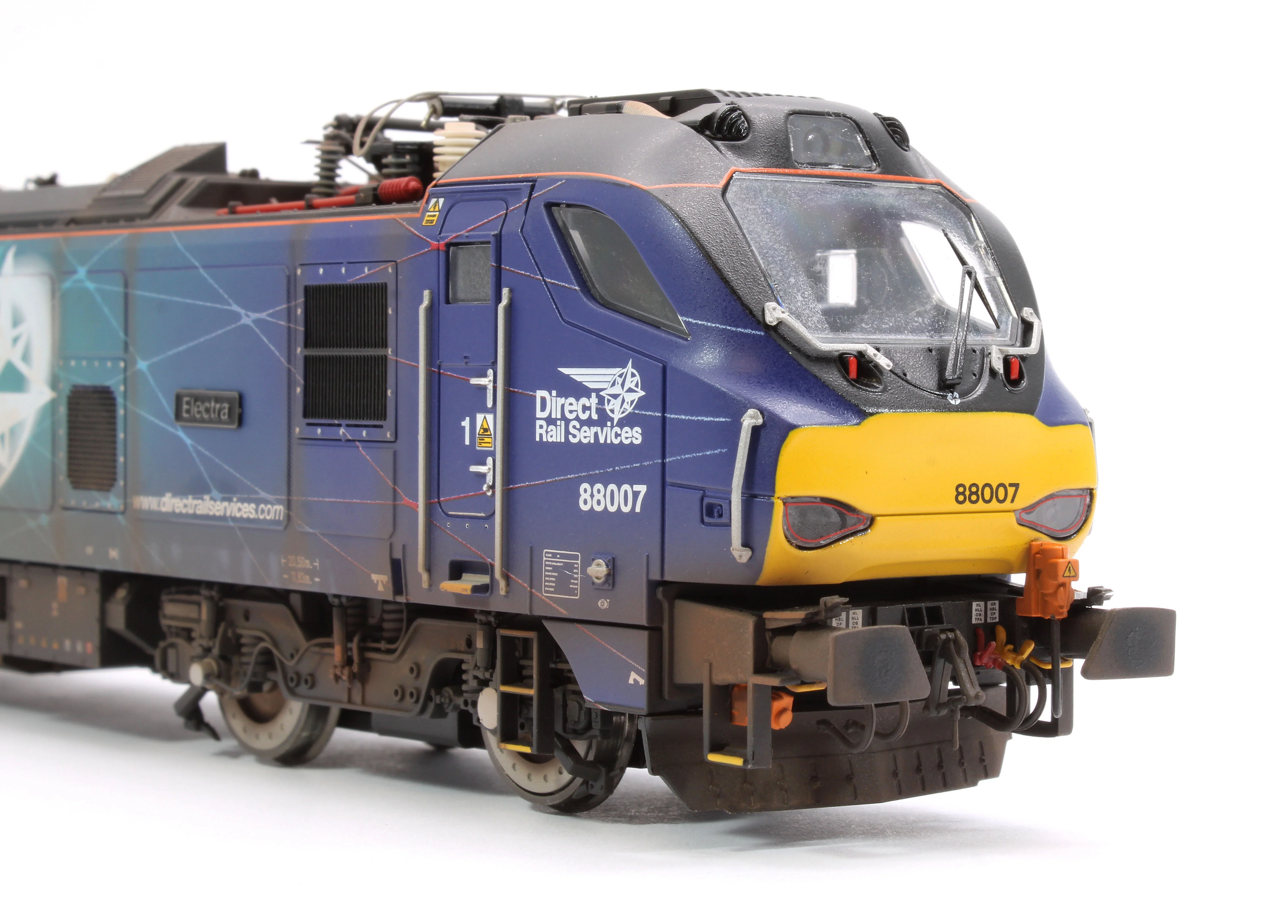 Highly Detailed Premium Weathered Class 88 'Electra' 88007 DRS Electro-Diesel Locomotive (DCC Sound & Working Pantograph) - Image 10