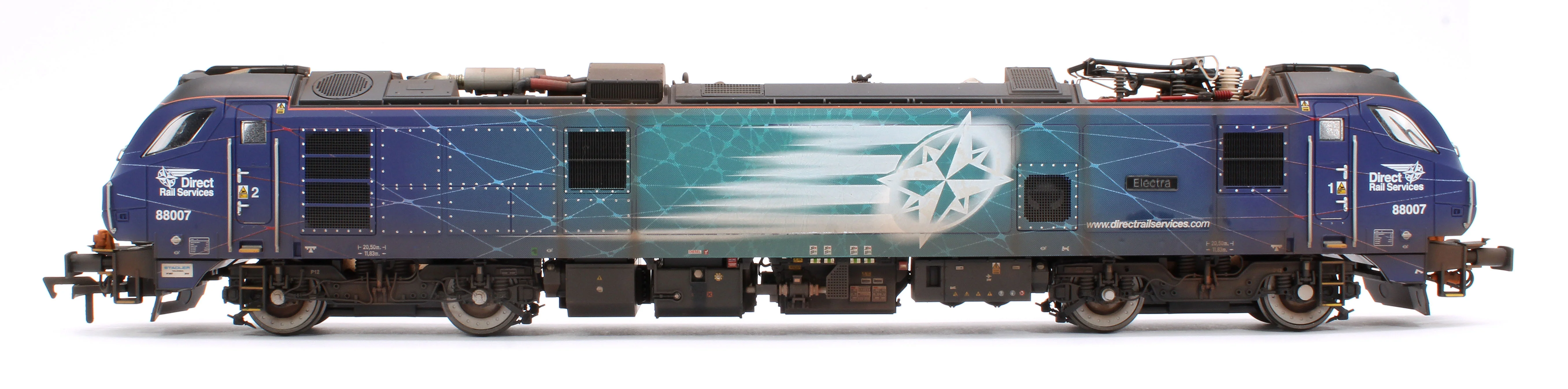 Highly Detailed Premium Weathered Class 88 'Electra' 88007 DRS Electro-Diesel Locomotive (DCC Sound & Working Pantograph) - Image 5