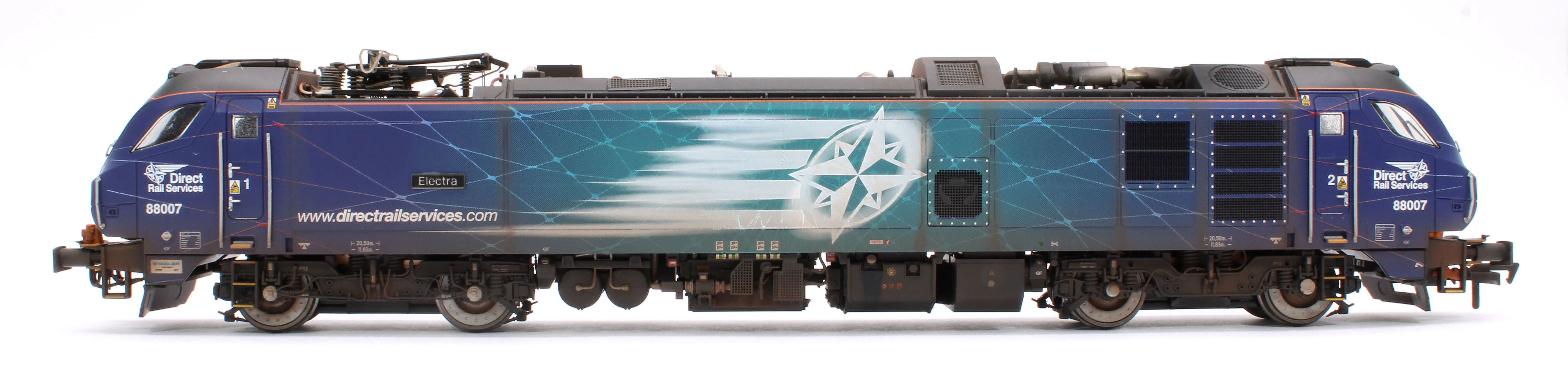 Highly Detailed Premium Weathered Class 88 'Electra' 88007 DRS Electro-Diesel Locomotive (DCC Sound & Working Pantograph) - Image 6