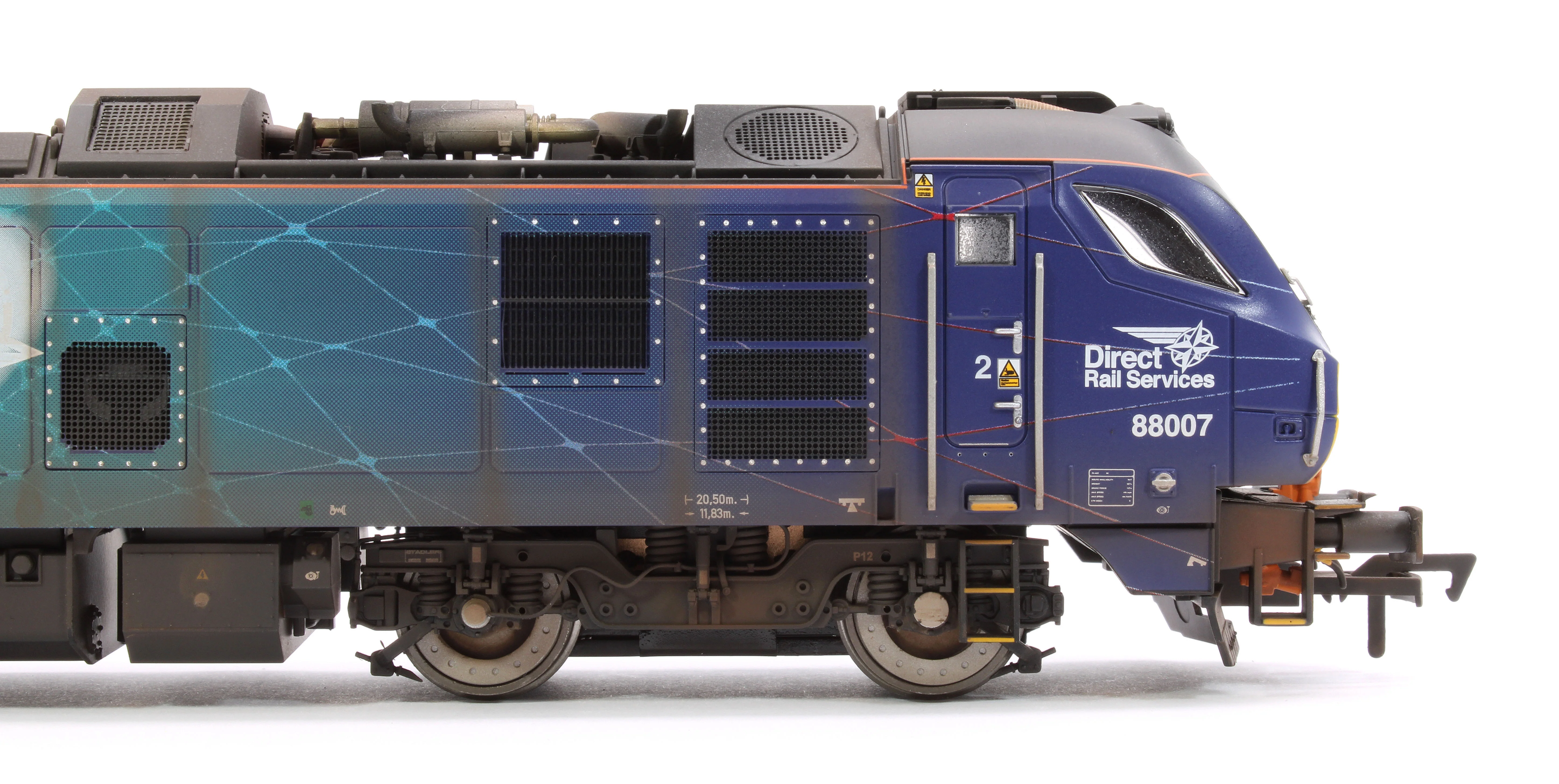 Highly Detailed Premium Weathered Class 88 'Electra' 88007 DRS Electro-Diesel Locomotive - Image 8