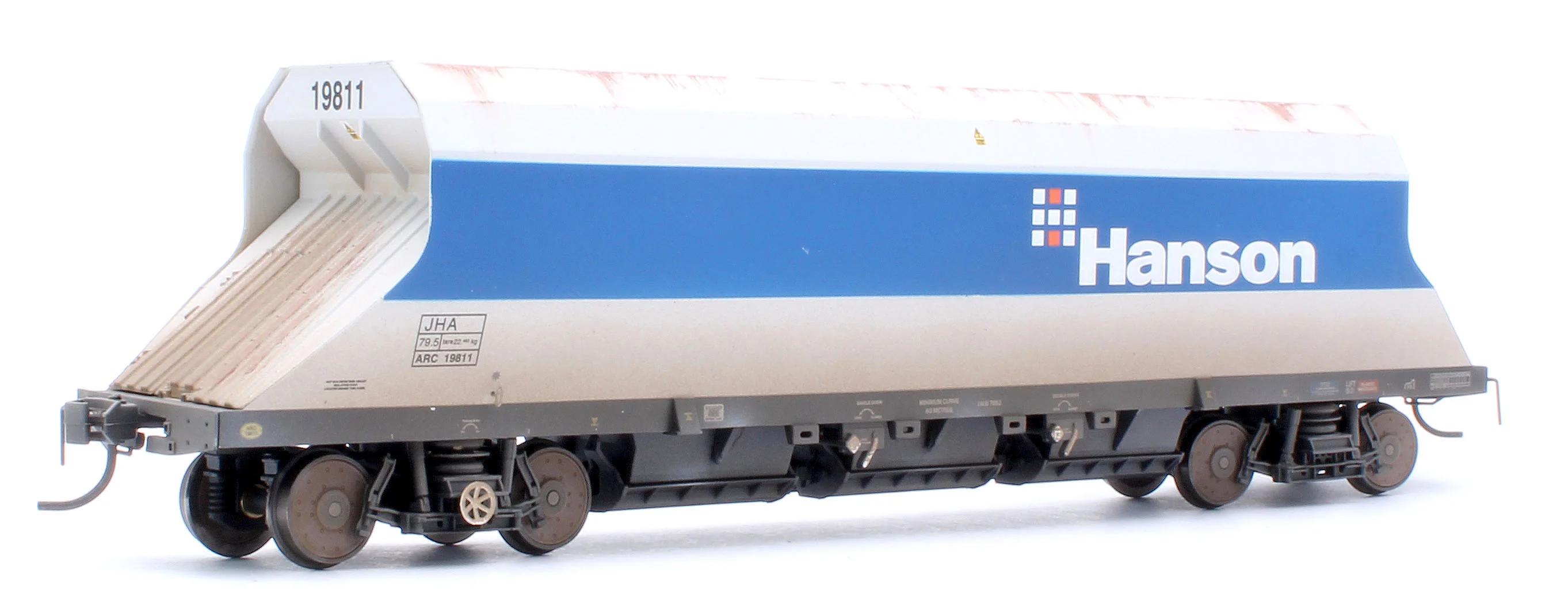Custom Weathered P & D JHA (middle hopper) Hanson Blue & Grey 19811 - Image 3