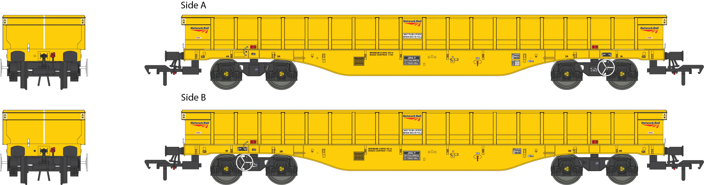 JNA-Y 'Hawk' Inner Wagon Network Rail Yellow 81705831062-1