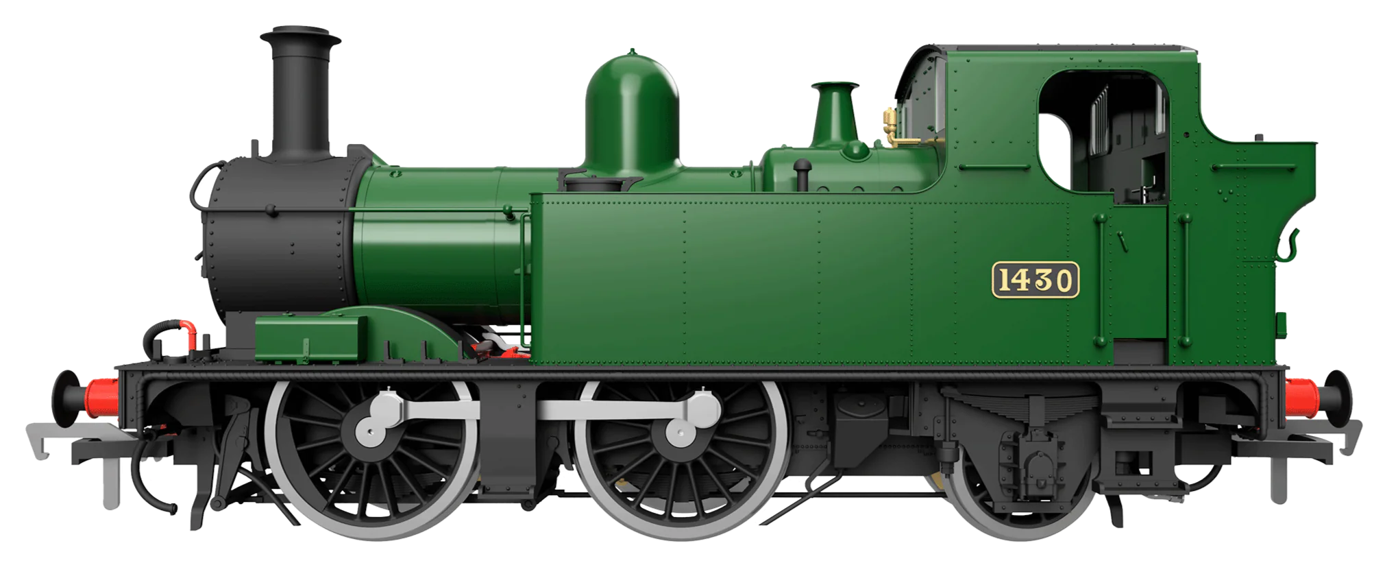 4S-006-021D 14XX Class 0-4-2 1444 BR Green Lined Early Crest Steam Locomotive - DCC Fitted - Image 10