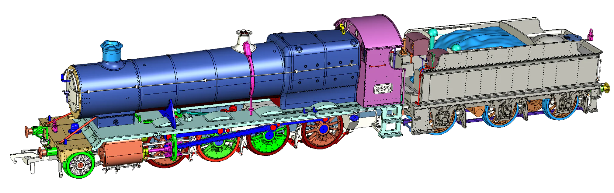 4S-009-008D Class 28xx / 2884 3850 Great Western Black 2-8-0 Steam Locomotive - DCC Fitted