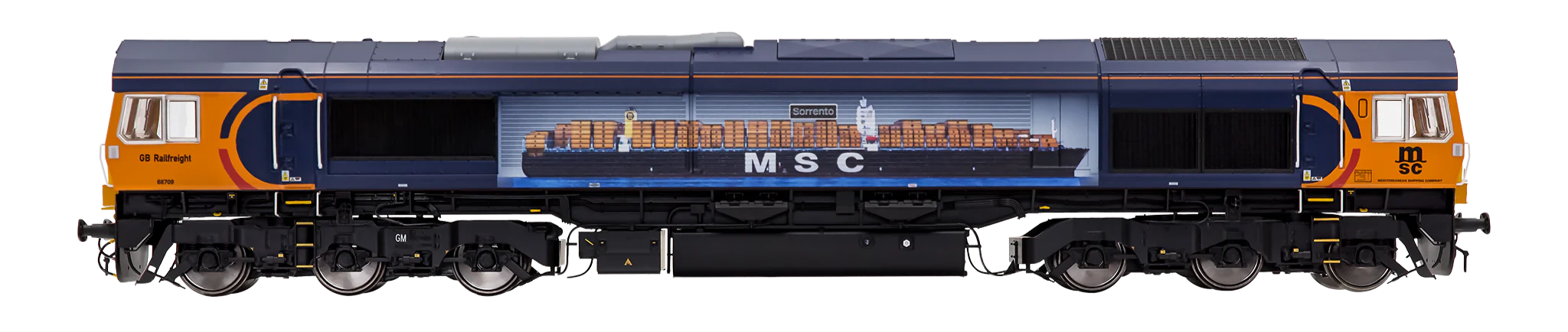 7D-066-003D Class 66 709 GBRF Sorrento MSC Livery Diesel Locomotive DCC Fitted - Image 5