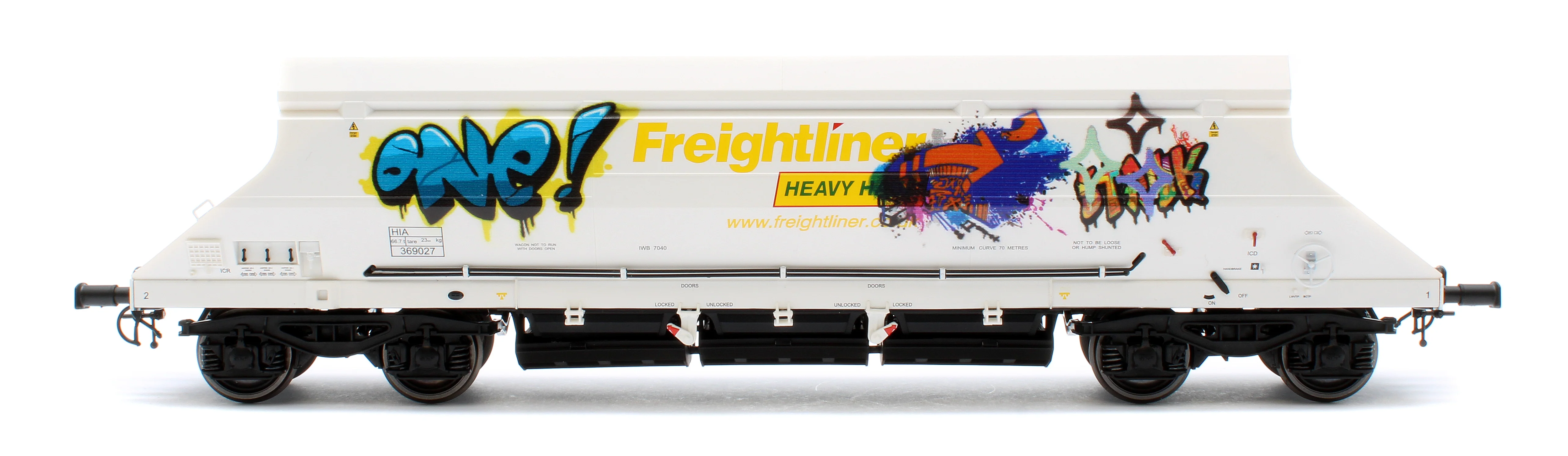 HIA Freightliner White Heavy Haul Limestone Hopper 369027 Graffiti - Image 4