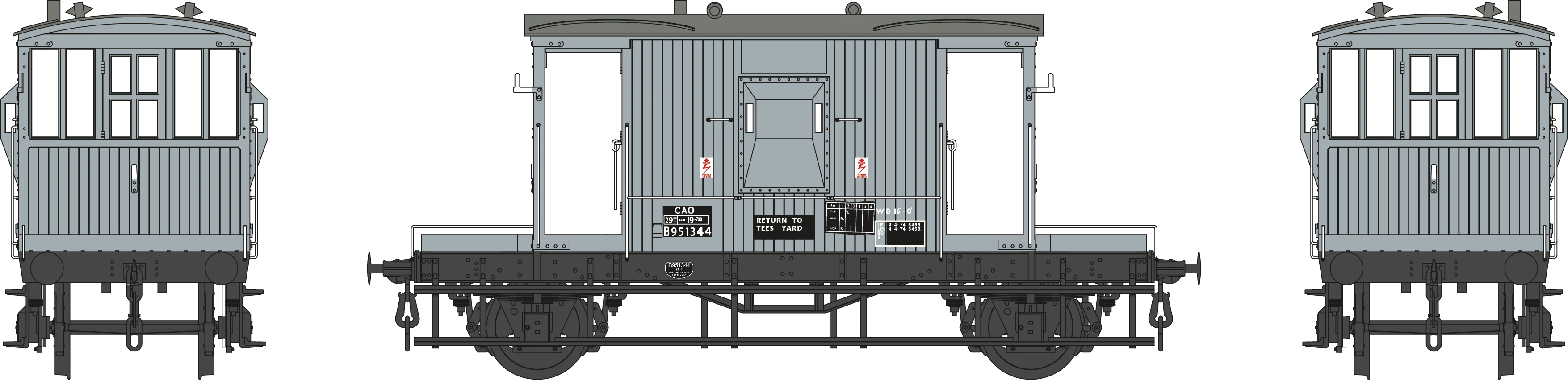 BR 20T Brake Van Diagram 1/504 B951344 BR Grey CAO - Image 2