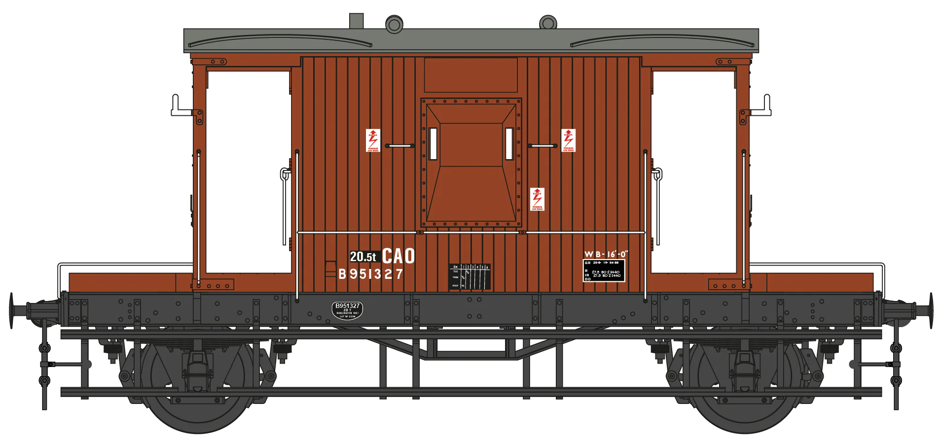 BR 20T Brake Van Diagram 1/506 B951327 BR Bauxite CAO
