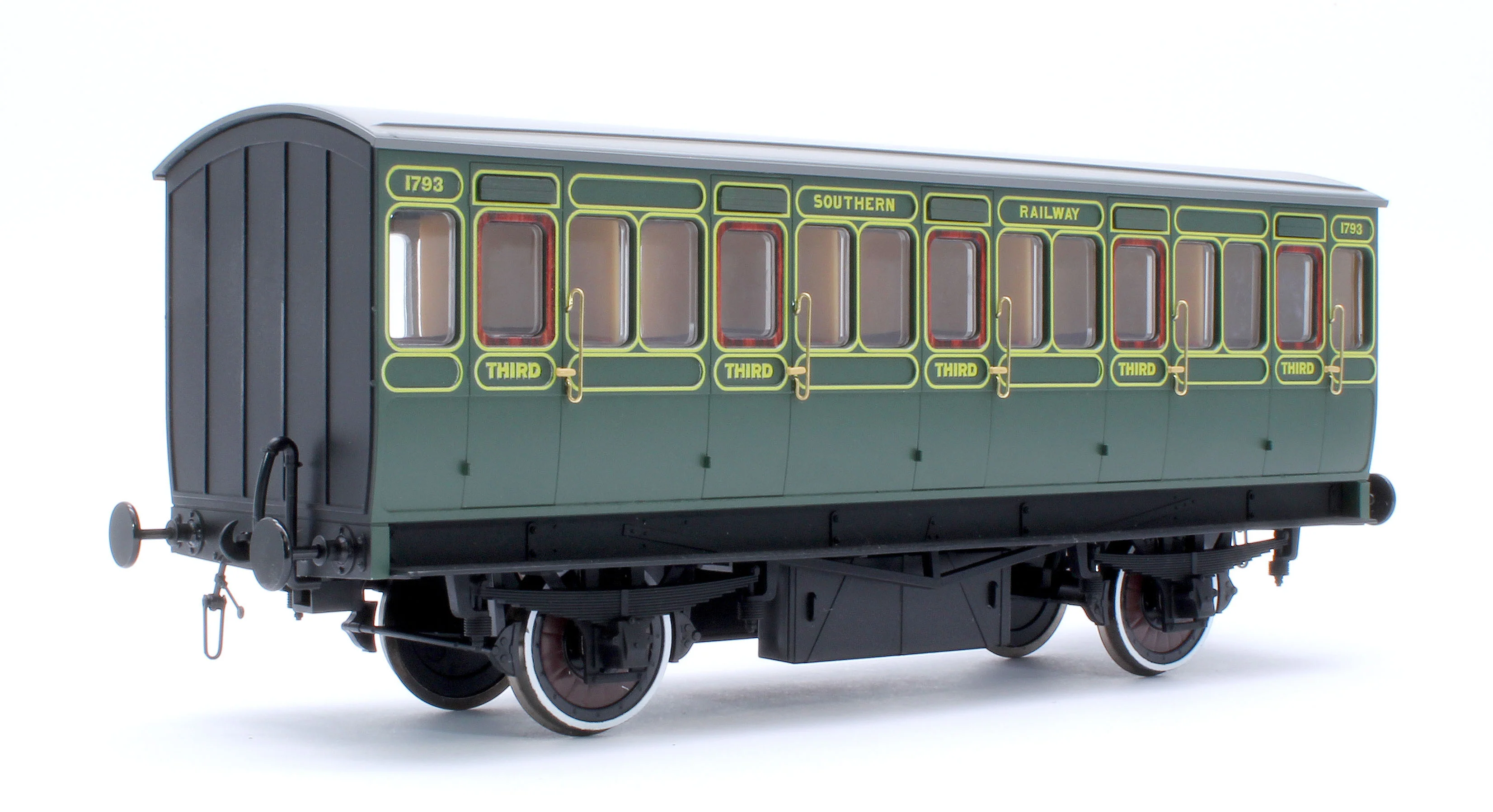 Stroudley 4 Wheel Electrically Lit All 3rd Southern Lined Green 1793 - Light Bar Fitted - Image 3