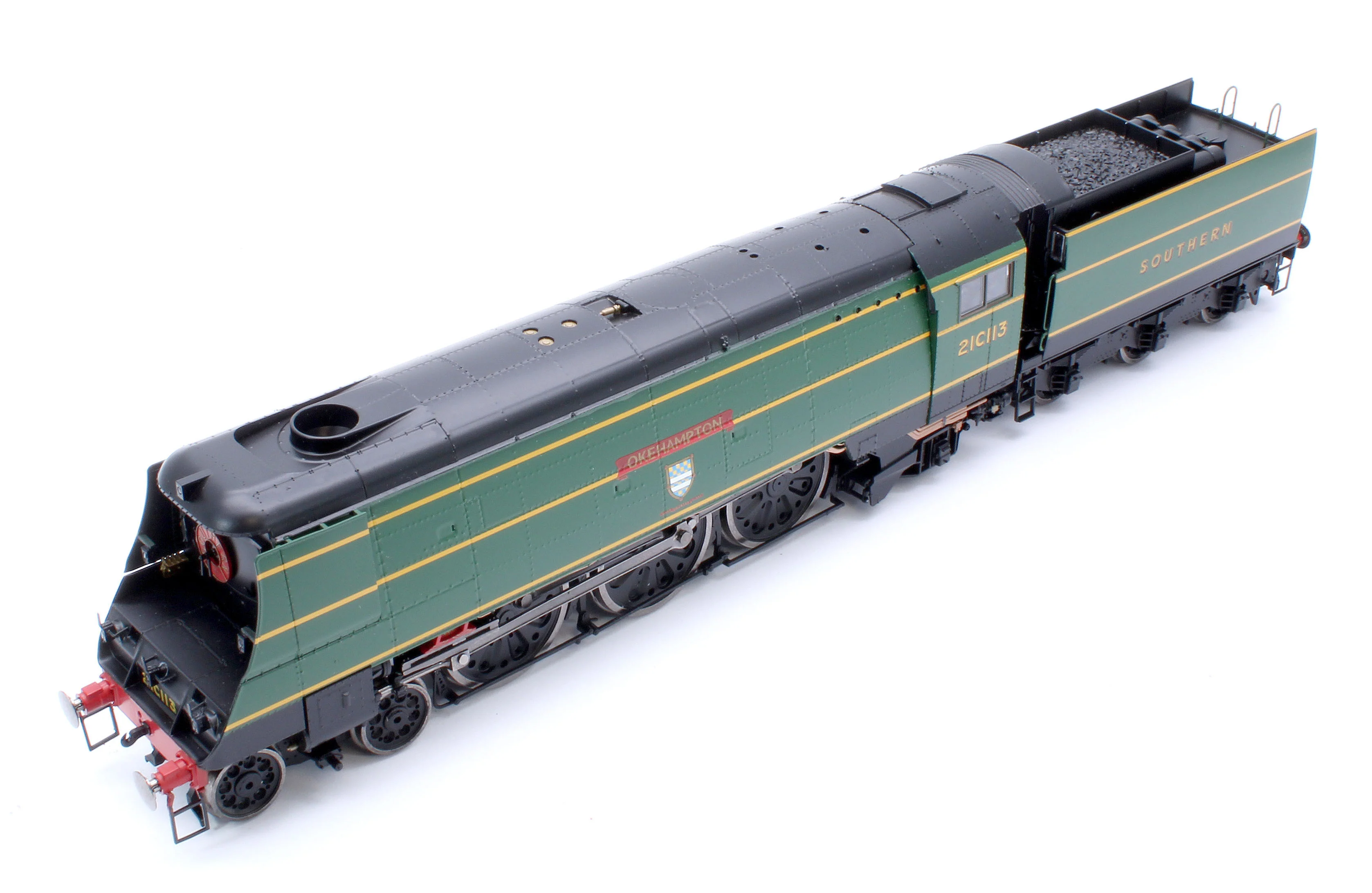 Black Label West Country Okehampton 21C113 SR Malachite Green Steam Locomotive - DCC Sound & Smoke - Image 12