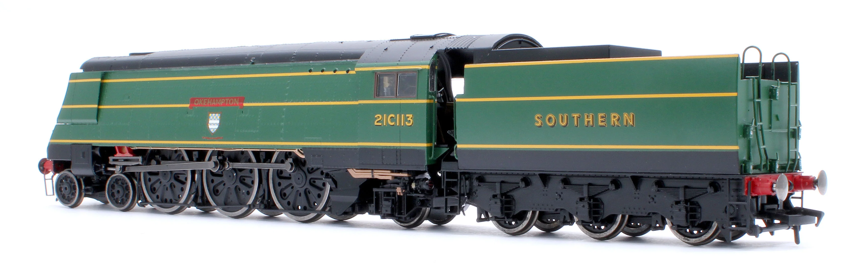 Black Label West Country Okehampton 21C113 SR Malachite Green Steam Locomotive - DCC Sound & Smoke - Image 3
