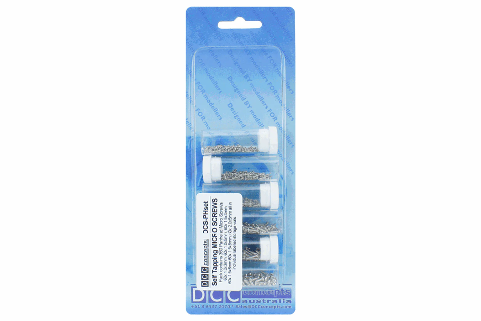 DCS-PHset Pan Head Screw Set 8x Vials with 60 screws in each - Image 2
