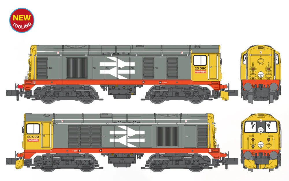 371-039 Class 20/0 Disc Headcode 20090 BR Railfreight (Red Stripe) Diesel Locomotive - Image 6
