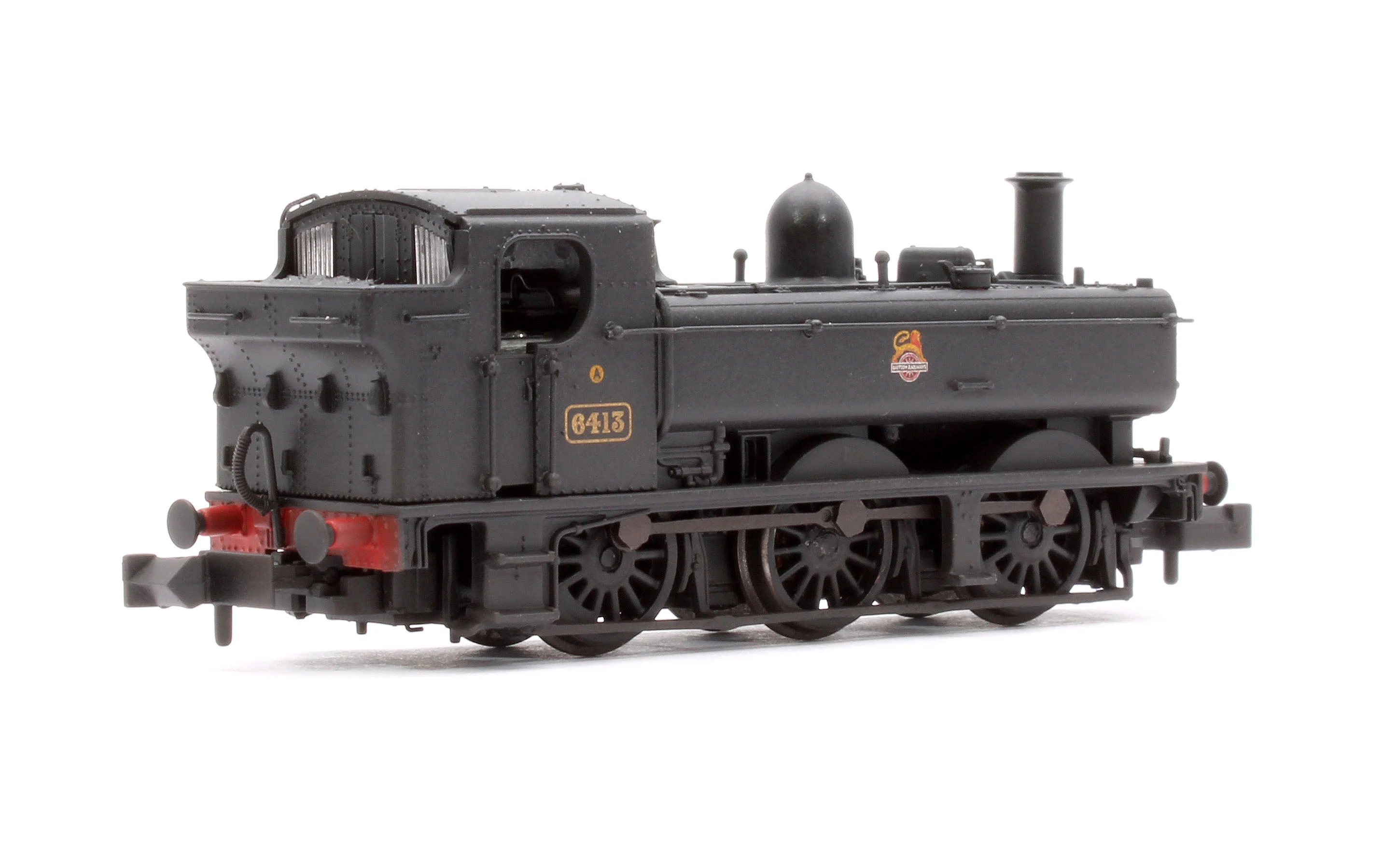 371-986C GWR 64XX Pannier Tank 6413 BR Black (Early Emblem) Steam Locomotive - Weathered - Image 3