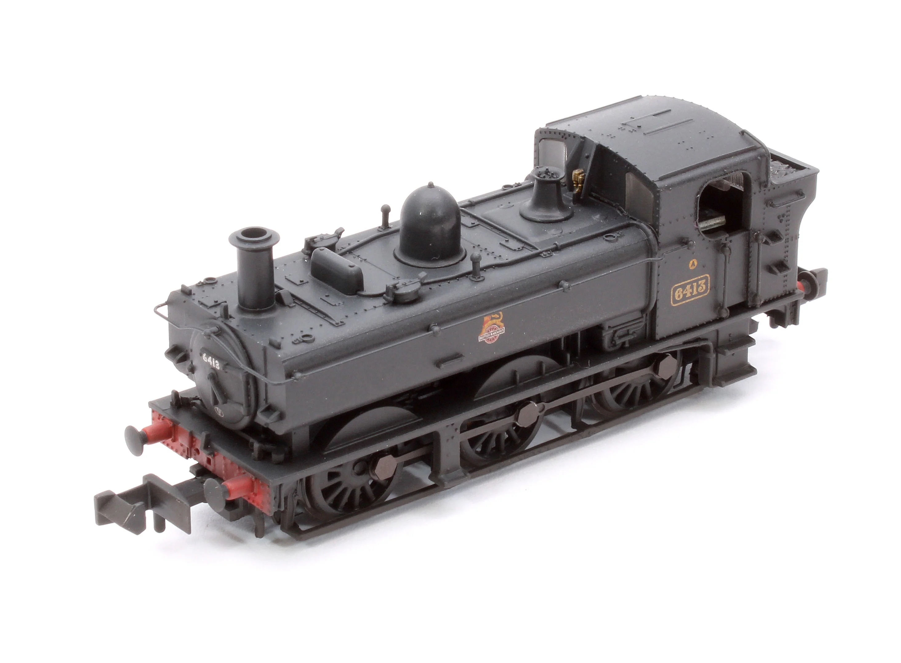 371-986C GWR 64XX Pannier Tank 6413 BR Black (Early Emblem) Steam Locomotive - Weathered - Image 7