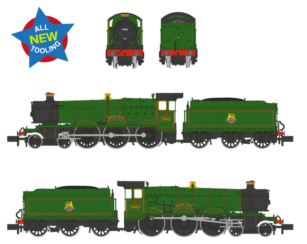 GWR 49XX 'Hall' 4962 'Ragley Hall' BR Lined Green (Early Emblem) Steam Locomotive - Image 8