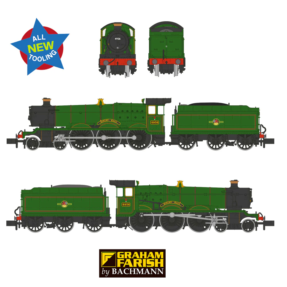 GWR 49XX 'Hall' 4936 'Kinlet Hall' BR Lined Green (Late Crest) Steam Locomotive - Image 7