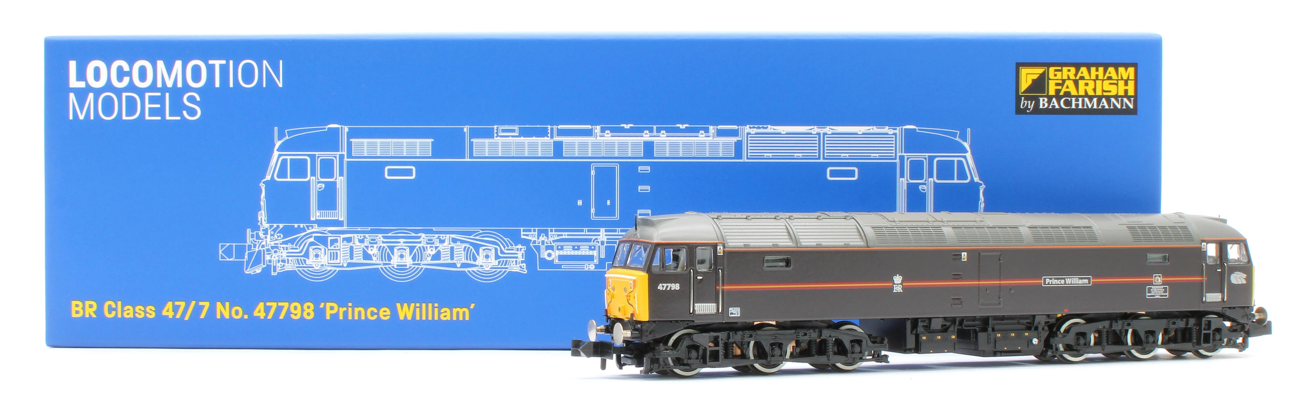 372-262NRM Class 47/7 47798 'Prince William' EWS Royal Claret (Locomotion Models Exclusive) Diesel Locomotive - Image 9