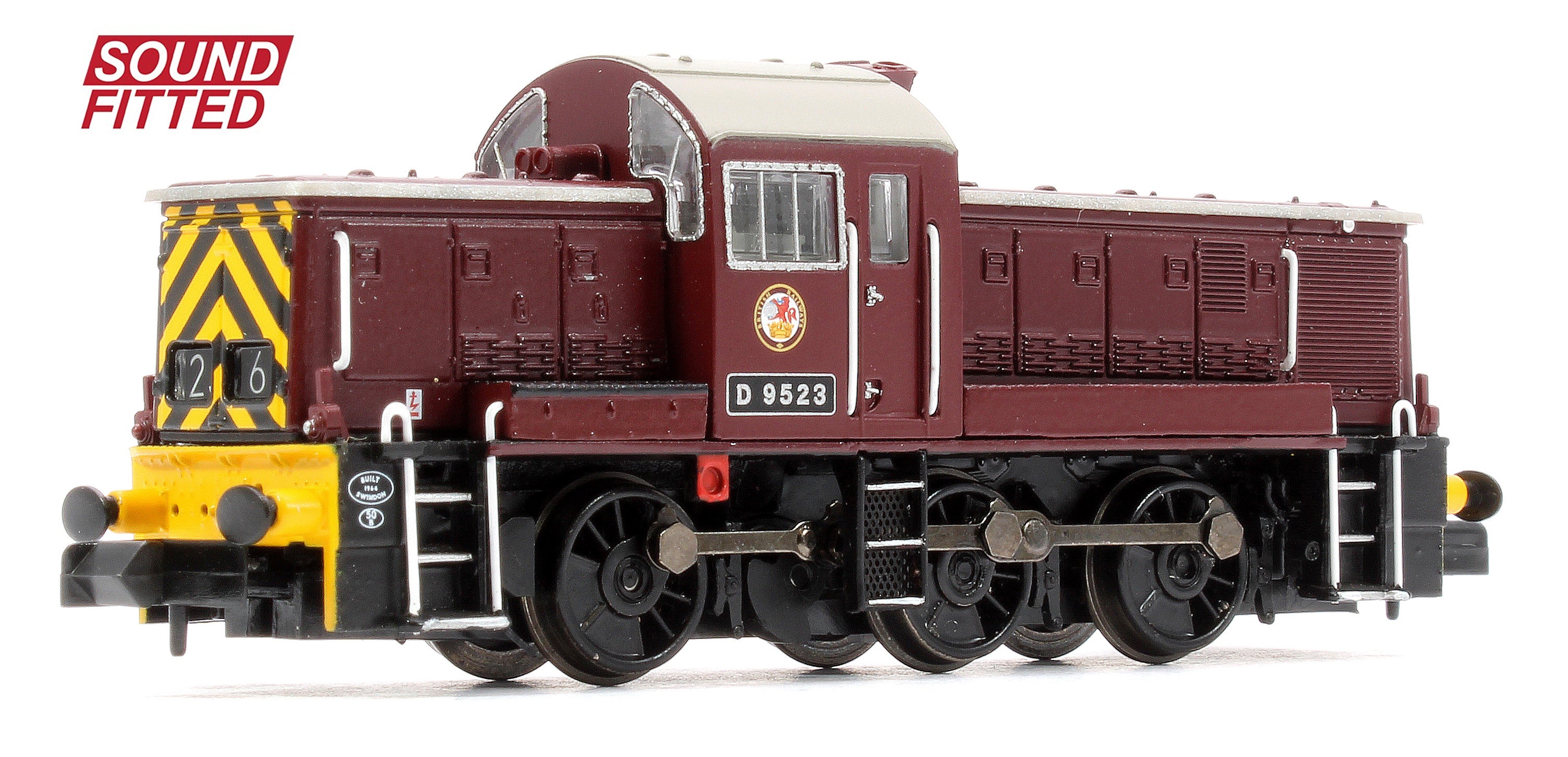 Class 14 D9523 BR Maroon (Wasp Stripes) Diesel Locomotive - DCC Sound - Image 3