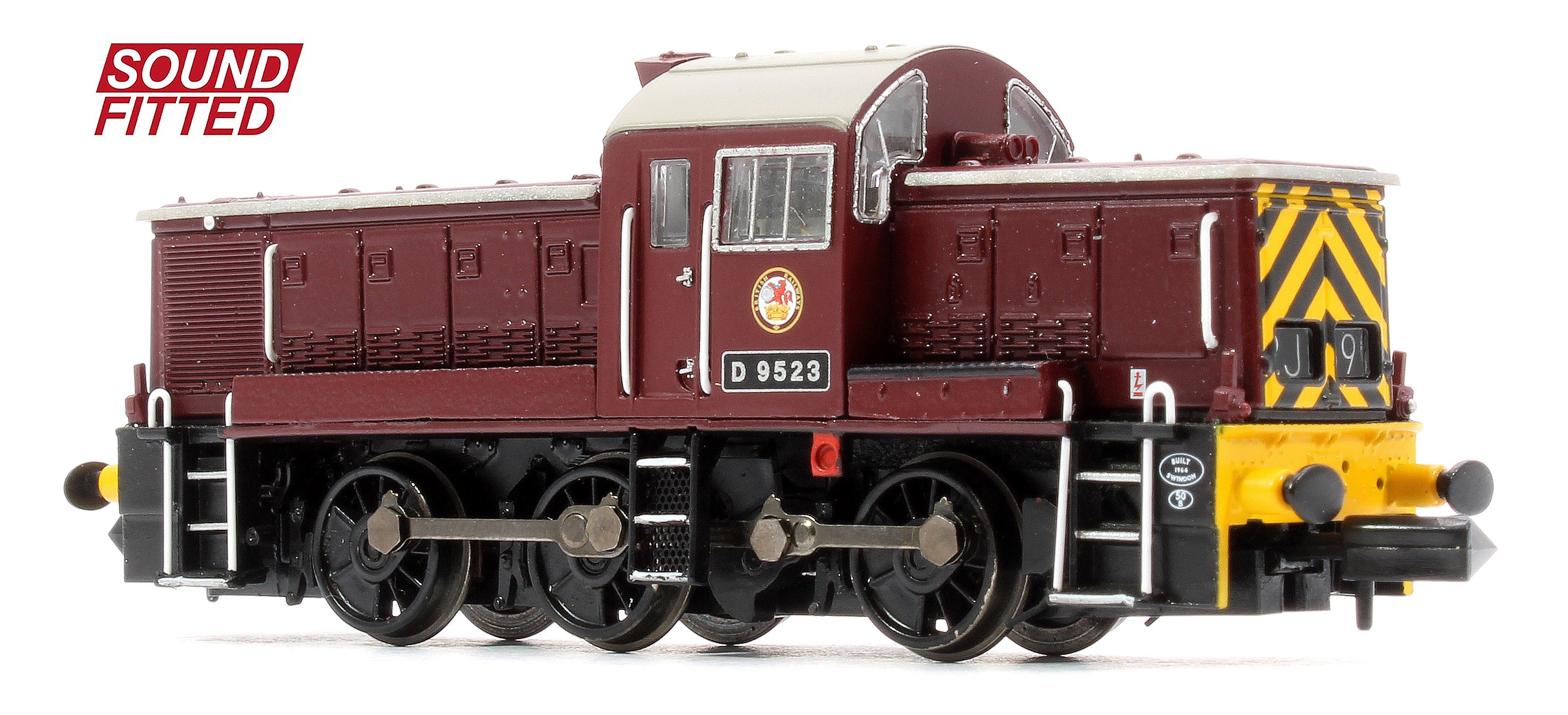 Class 14 D9523 BR Maroon (Wasp Stripes) Diesel Locomotive - DCC Sound - Image 4