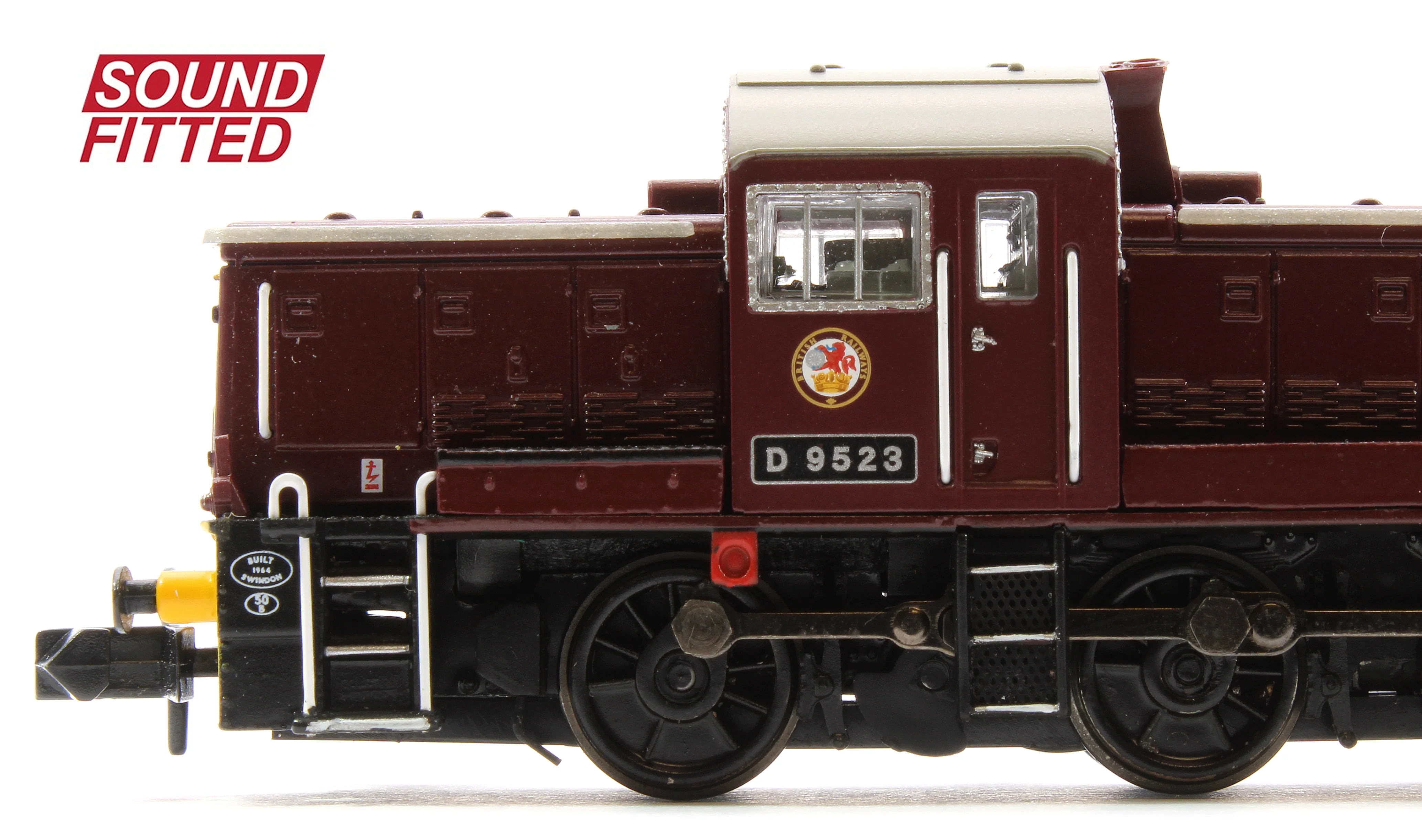 Class 14 D9523 BR Maroon (Wasp Stripes) Diesel Locomotive - DCC Sound - Image 6