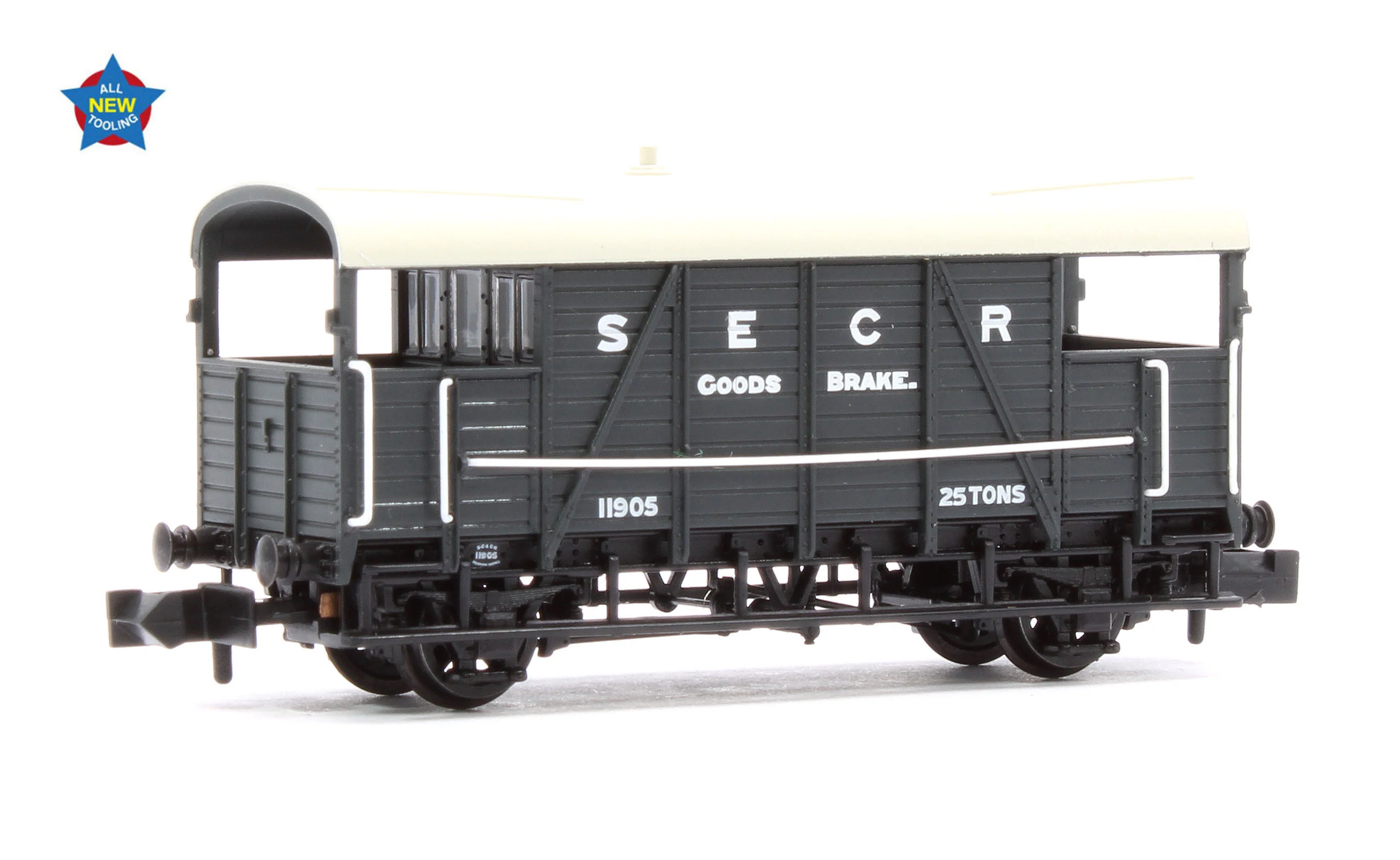 378-025A SE&CR 25T 'Dance Hall' Brake Van SE&CR Grey No.11905