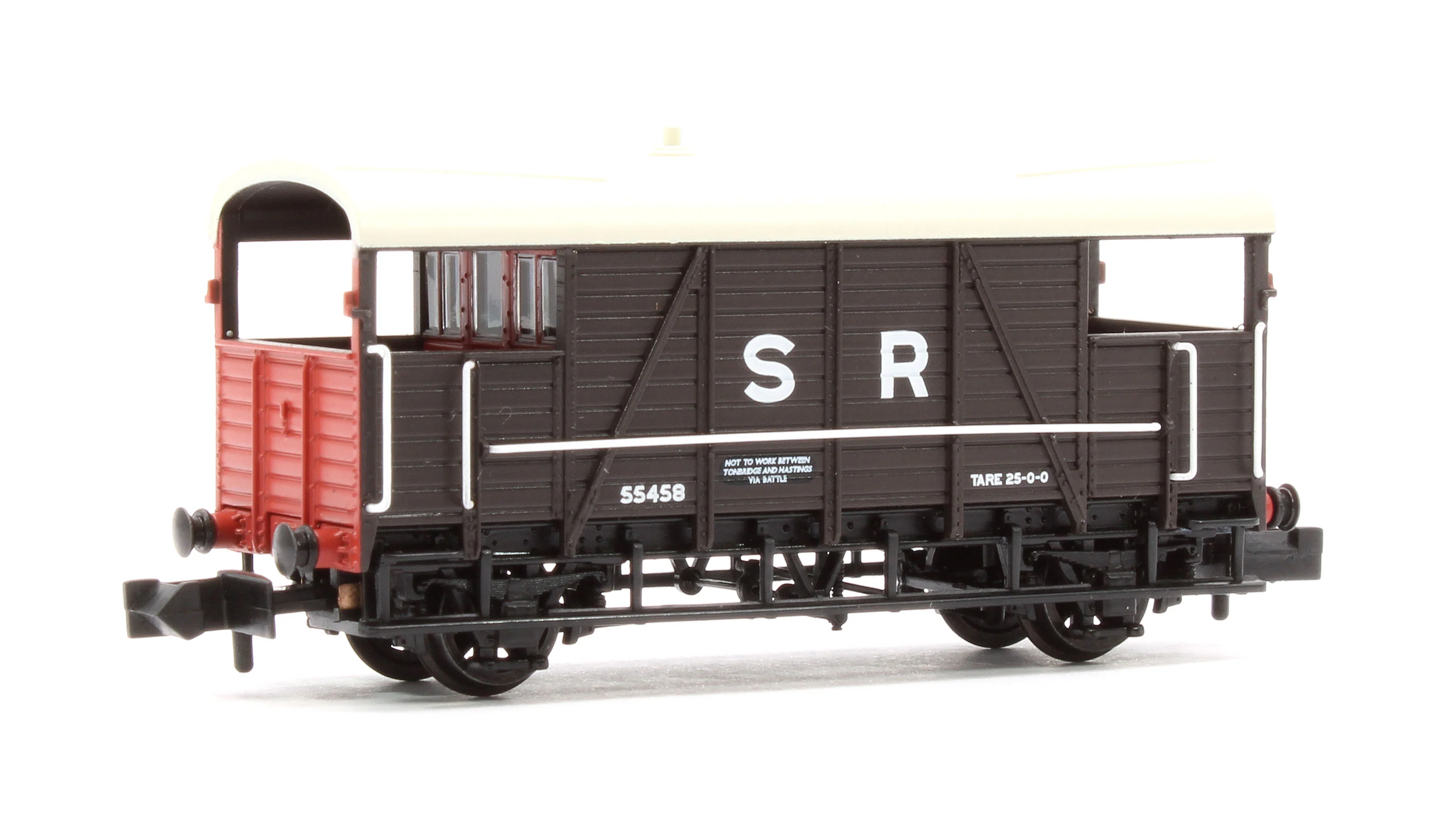 378-026A SE&CR 25T 'Dance Hall' Brake Van SR Brown No.55458