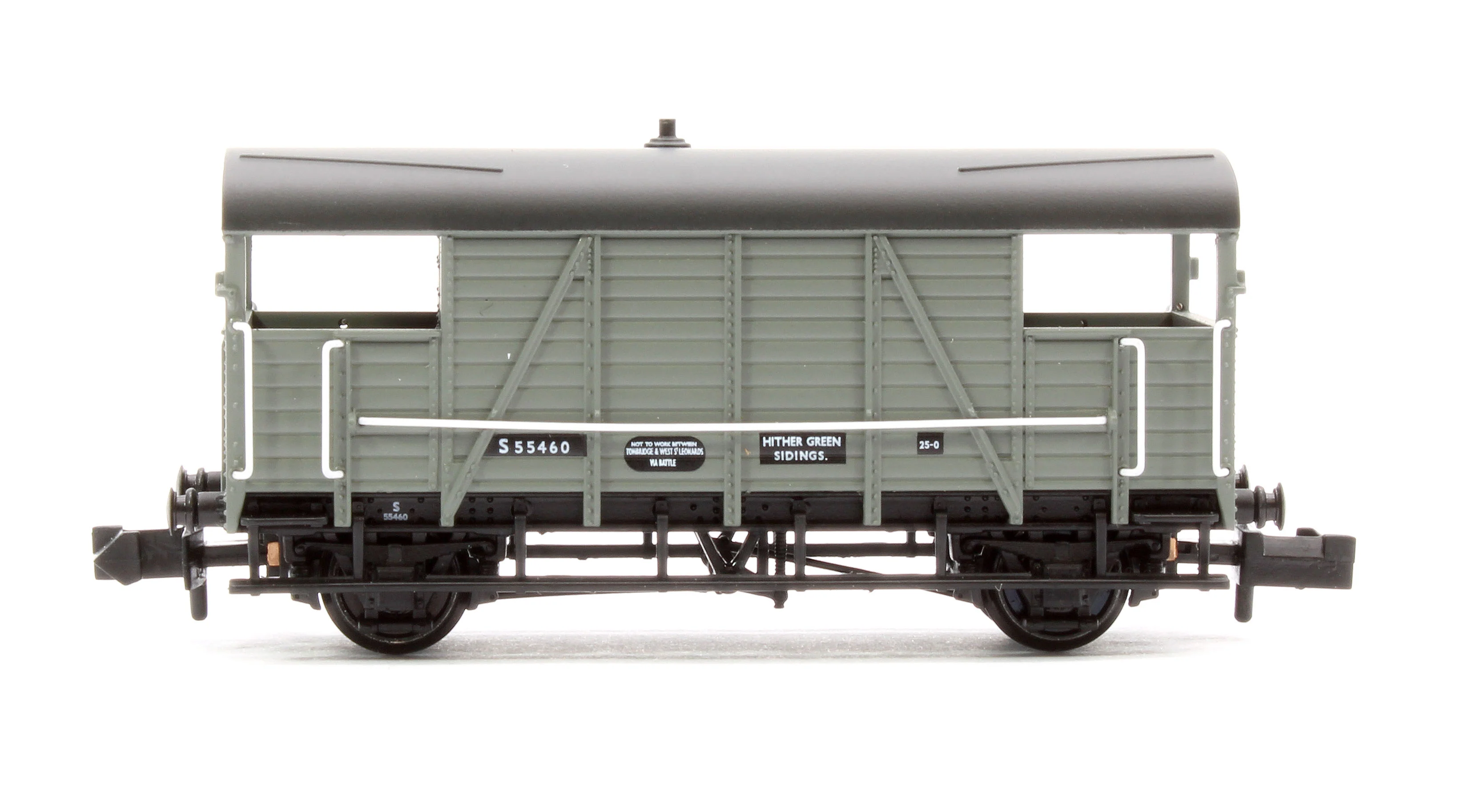 378-027A SE&CR 25T 'Dance Hall' Brake Van BR Grey No.S55460 - Image 2