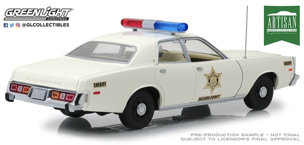Hazzard County Sheriff 1977 Plymouth Fury - Artisan Collection - Image 2