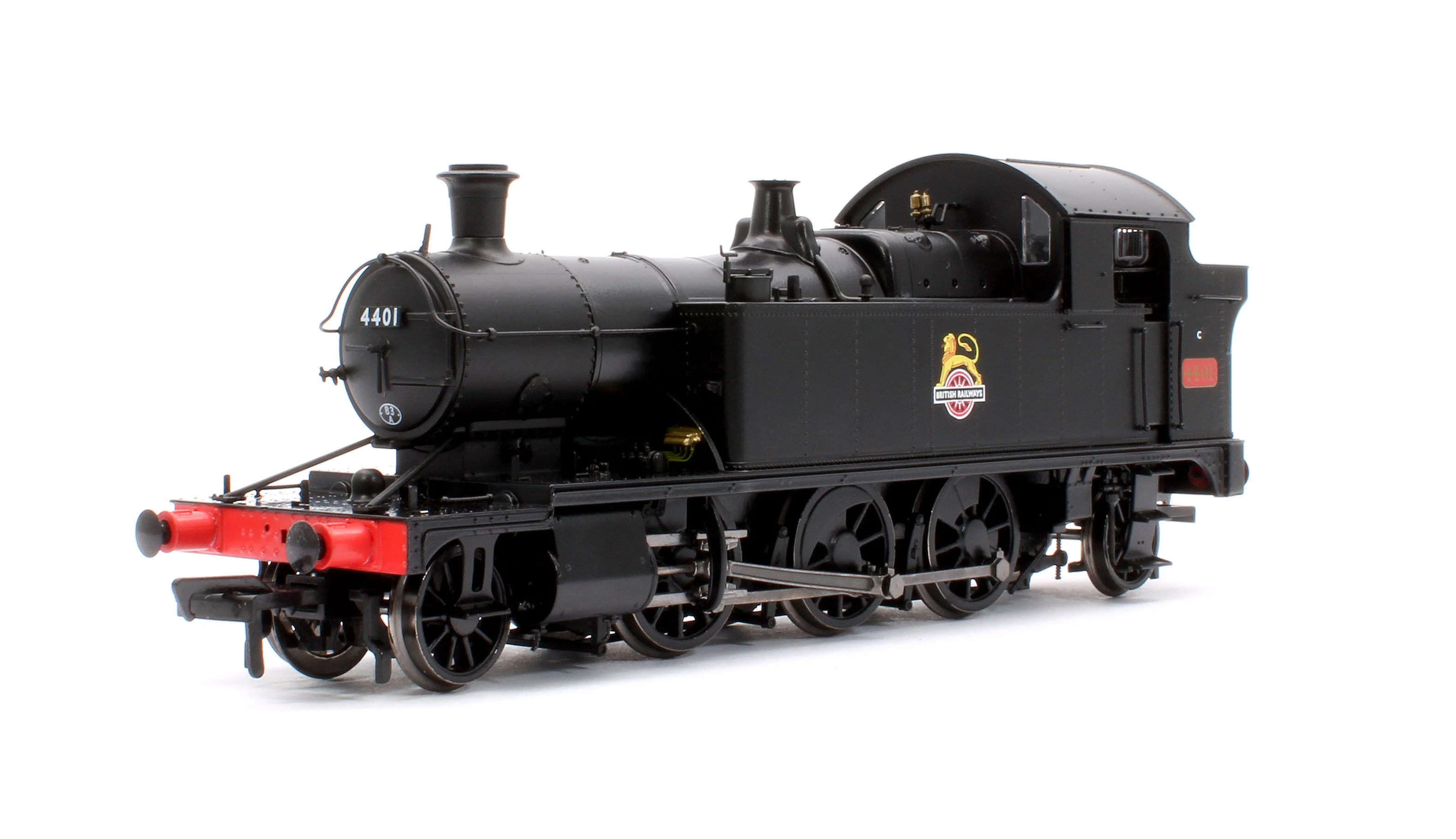 951008 GWR 44XX ‘Small Prairie’ BR Early Crest Plain Black No.4401 2-6-2T Steam Locomotive