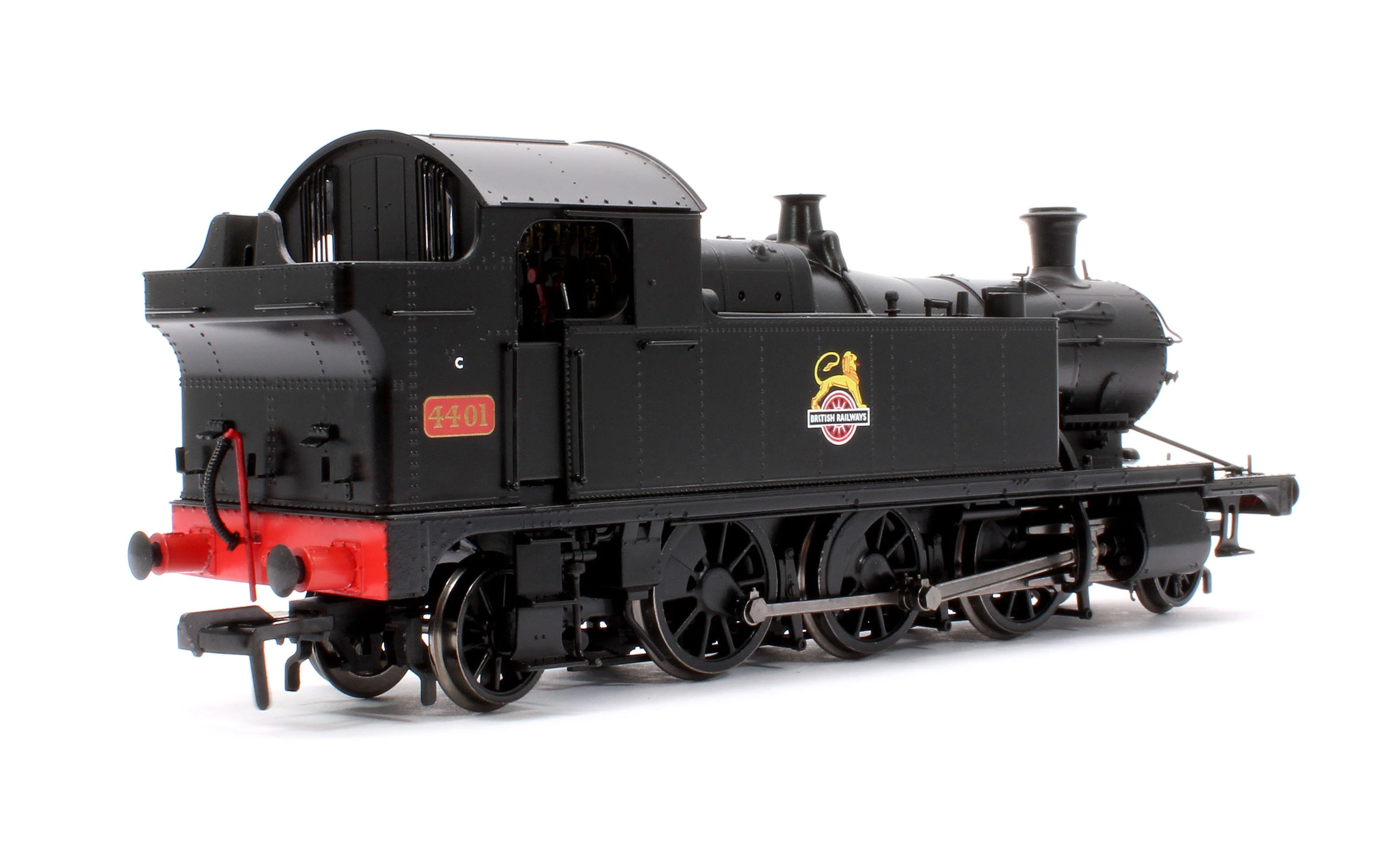 951008 GWR 44XX ‘Small Prairie’ BR Early Crest Plain Black No.4401 2-6-2T Steam Locomotive - Image 3