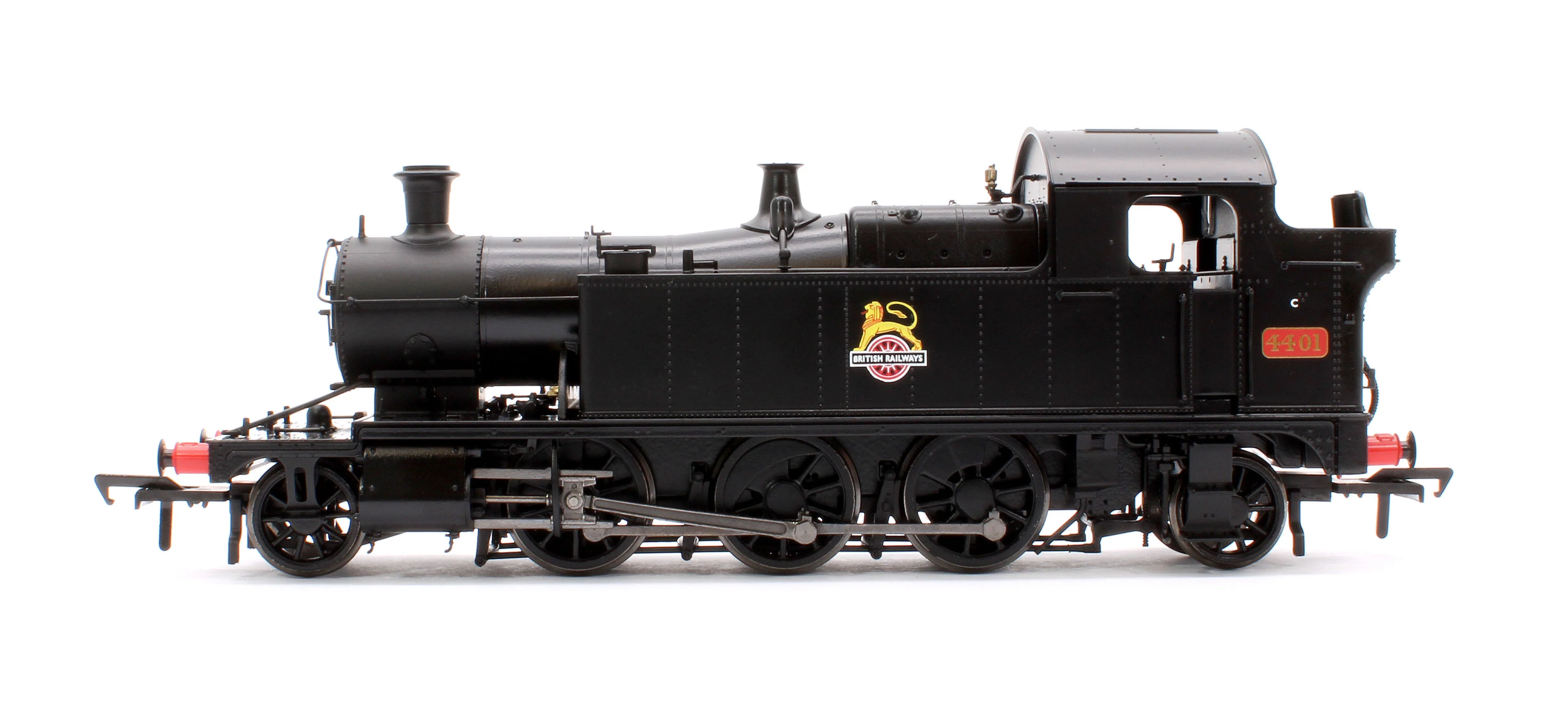 951008 GWR 44XX ‘Small Prairie’ BR Early Crest Plain Black No.4401 2-6-2T Steam Locomotive - Image 5