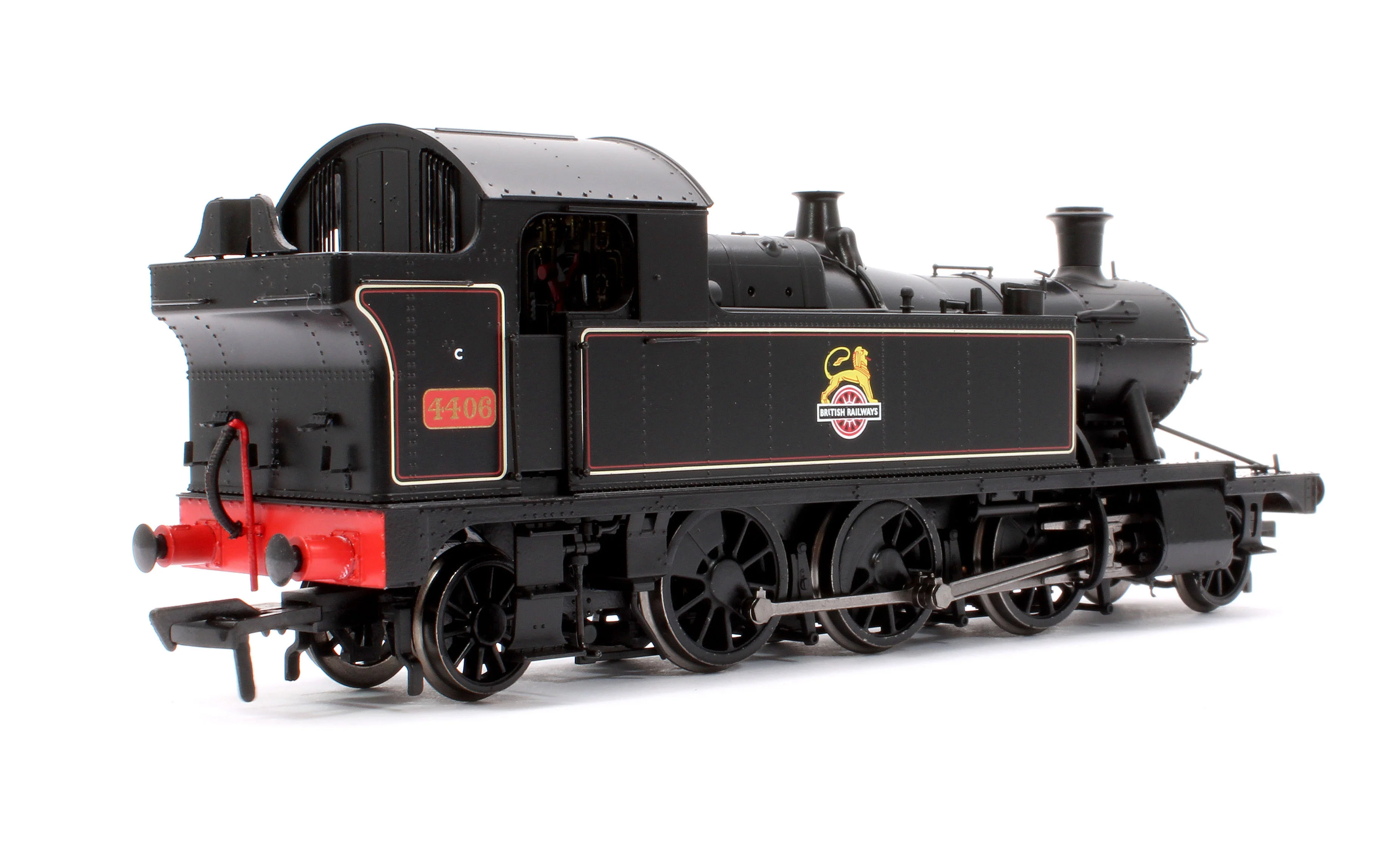951007 GWR 44XX ‘Small Prairie’ BR Early Crest Lined Black No.4406 2-6-2T Steam Locomotive - Image 3