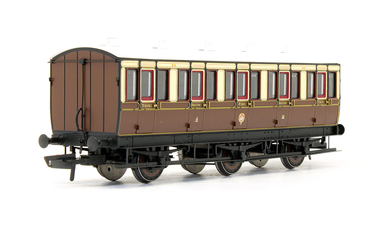 Pre-Owned H4-6C123-101 6 Wheel Tri-Composite (1st/2nd/3rd) '84' In GWR Chocolate & Cream