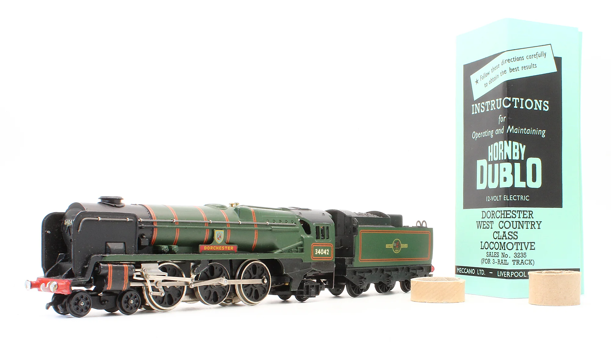 Pre-Owned 3235 BR Green West Country Class 'Dorchester' 34042 Steam Locomotive - 3 Rail