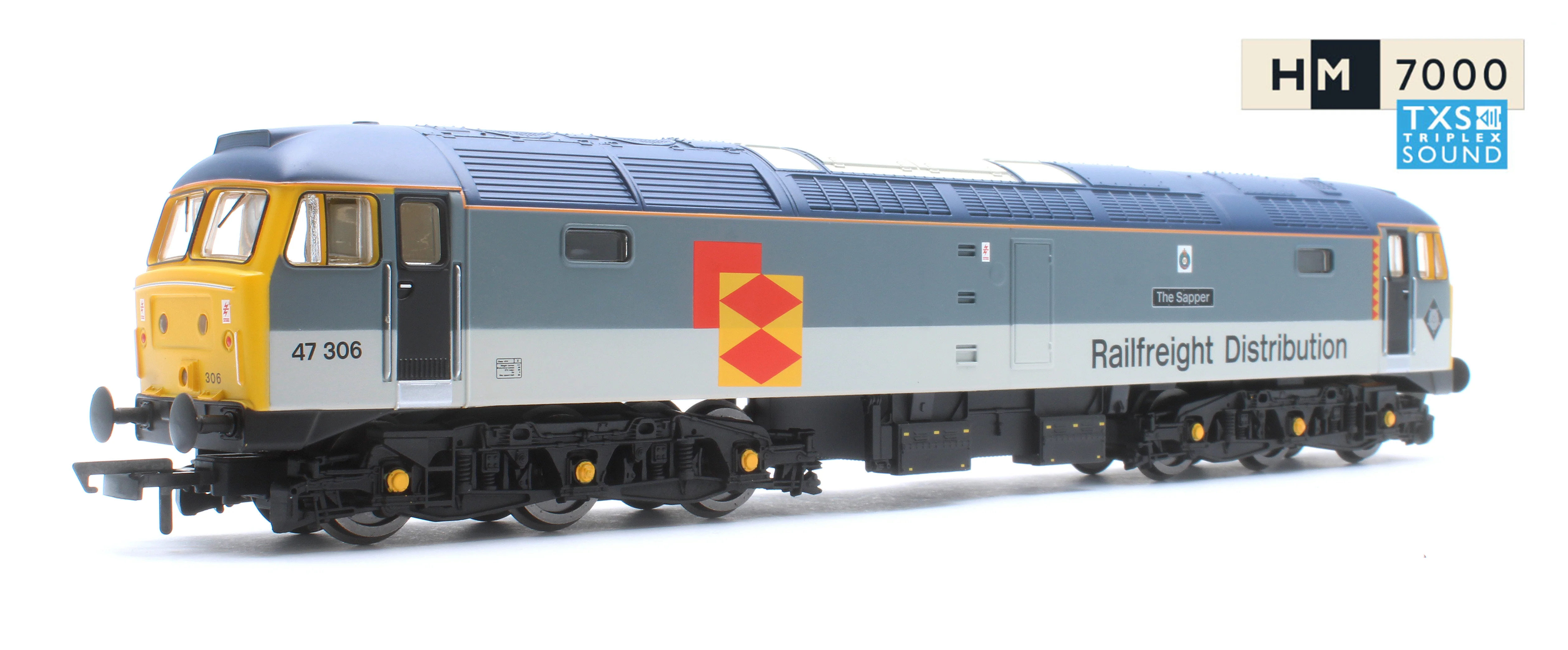 RailRoad Class 47 Railfreight Distribution 'The Sapper' 47306 Diesel Locomotive - DCC Sound