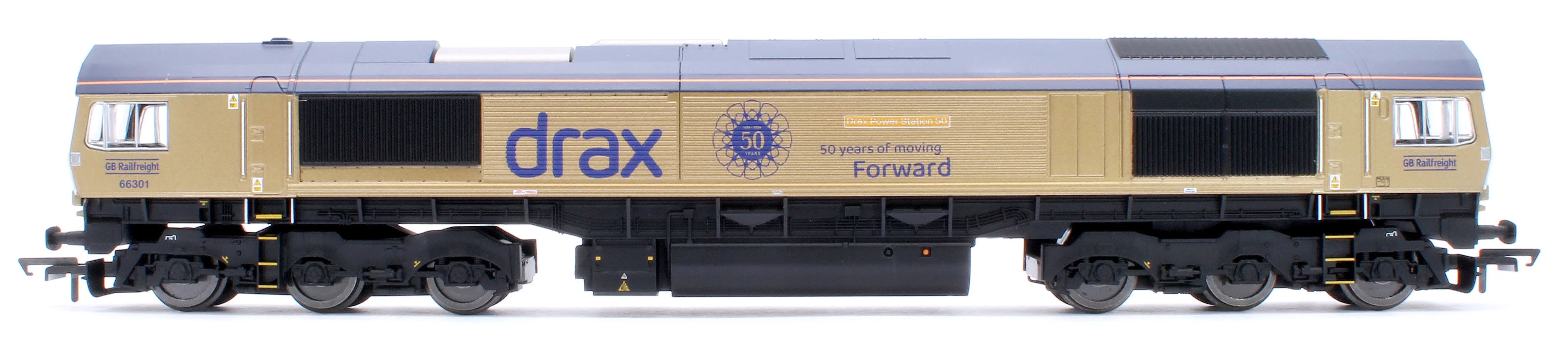 RailRoad GB Railfreight Class 66 Co-Co Drax 50th Anniversary Gold 66301 ‘Drax Power Station 50’ Diesel Locomotive - Image 3