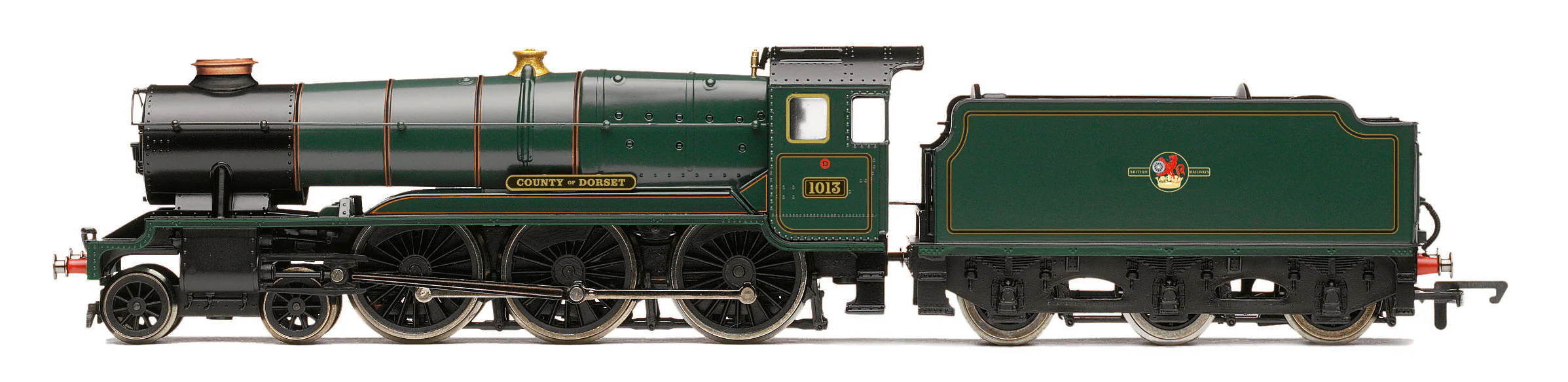 RailRoad Class 1000 'County' 4-6-0 BR Green Late Crest 1013 'County of Dorset' Steam Locomotive