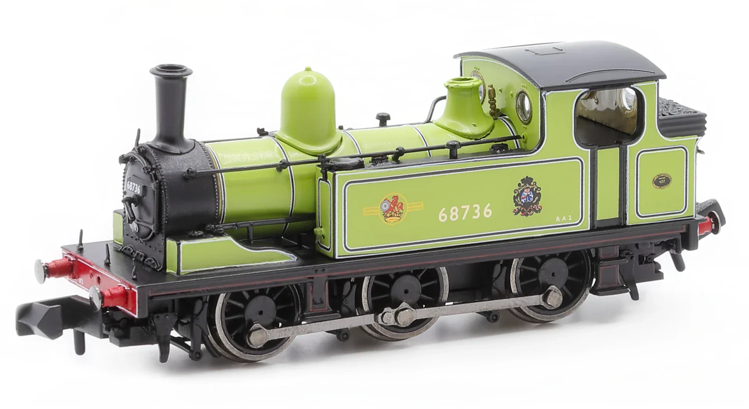 2S-022-007D J72 0-6-0 68736 BR Lined Apple Green (Station Pilot) Late Crest Steam Tank Locomotive - DCC Fitted