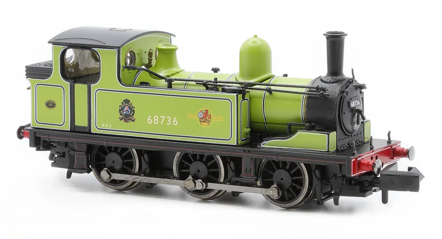 2S-022-007D J72 0-6-0 68736 BR Lined Apple Green (Station Pilot) Late Crest Steam Tank Locomotive - DCC Fitted - Image 2