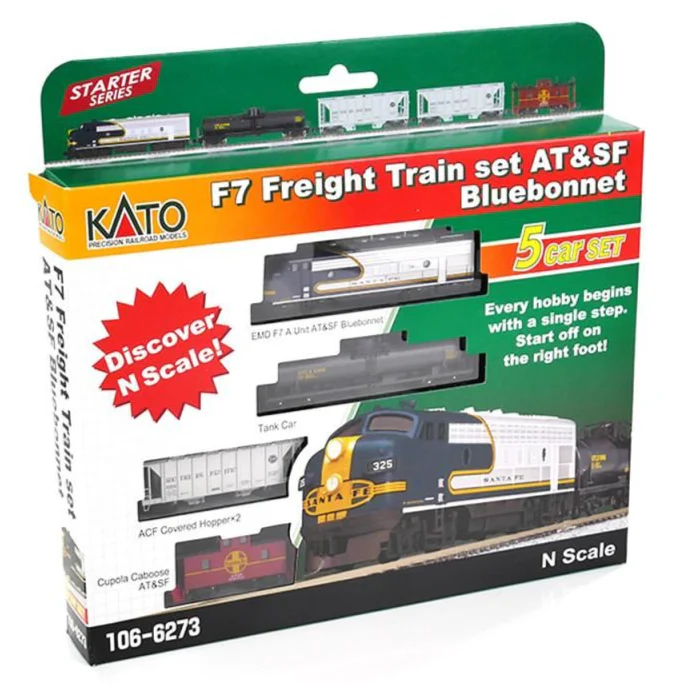 AT&SF Bluebonnet EMD F7 Freight Train Set - Image 3