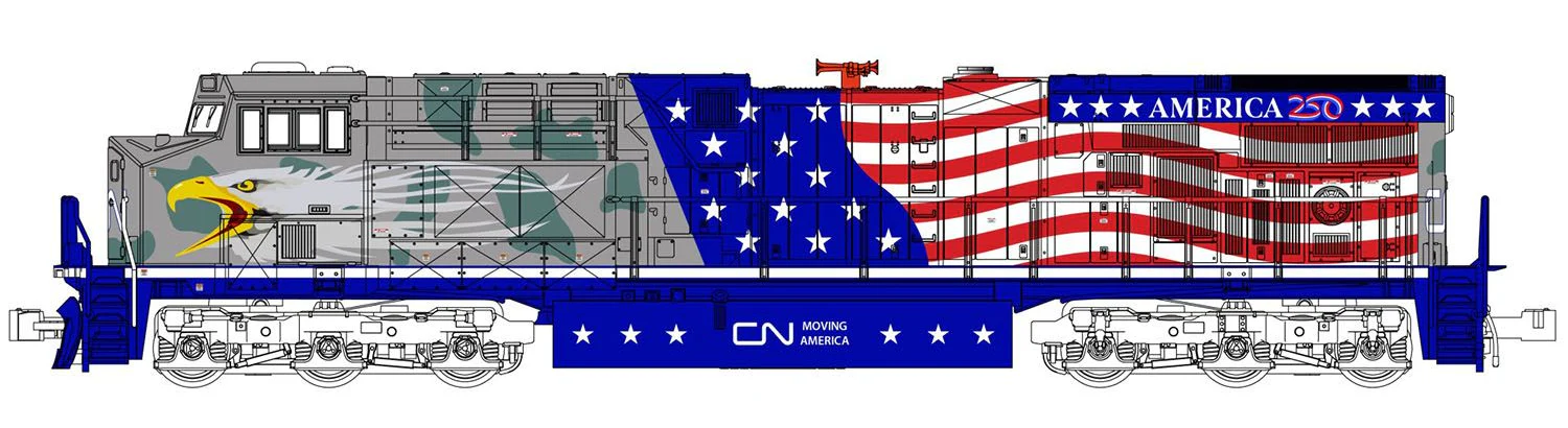 176-1776 GE ES44AC Loco CN Screaming Eagle 1776 Diesel Locomotive