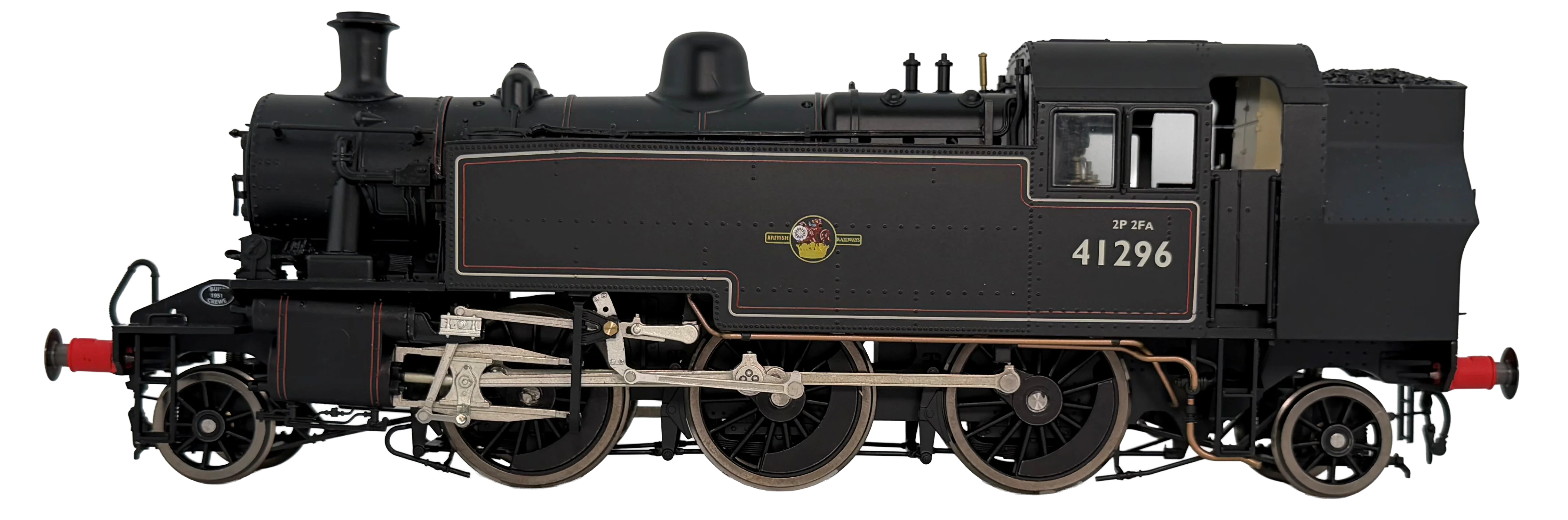 LHT-S-041-005S Ivatt Class 2 2-6-2T 41296 BR Lined Black Late Crest Steam Locomotive - DCC Sound