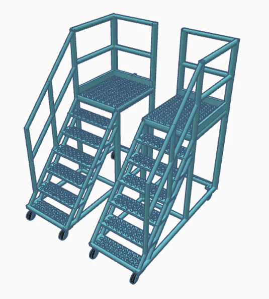 BSDCSLB Locomotive Cab Access Steps Pair - Light Blue