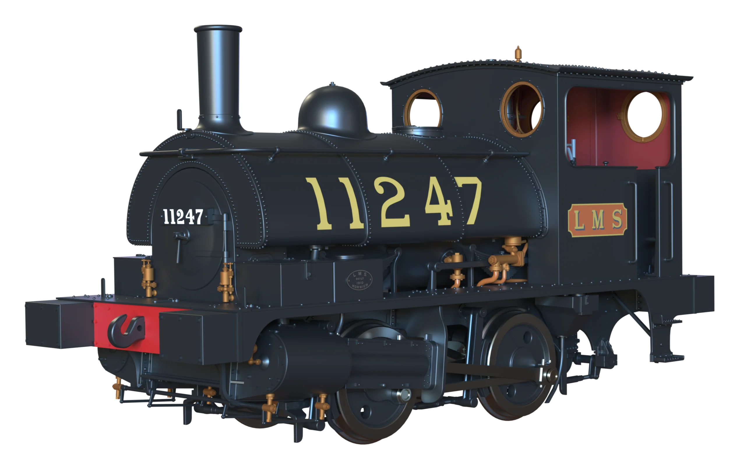 E1041S LYR 'Pug' 0-4-0ST 11247 LMS Lined Black Steam Locomotive - DCC Sound