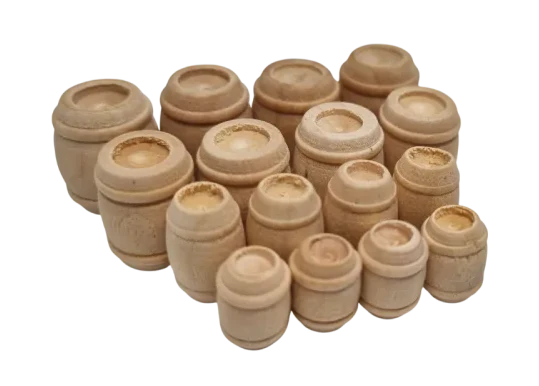 1:76 Scale Wooden Barrels (Pack of 16)