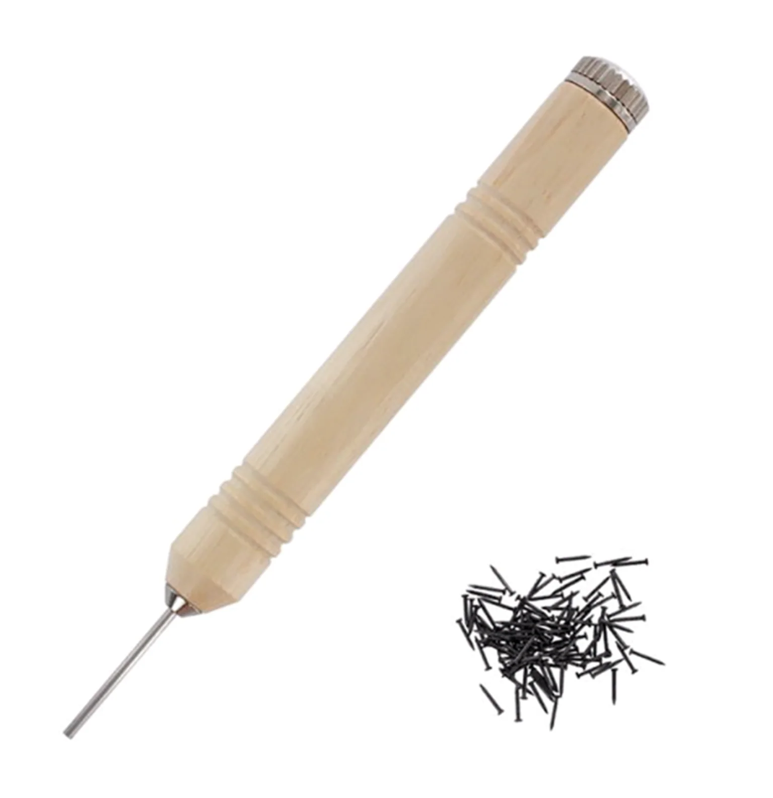 MM024 Wooden-Handled Pin Pusher with 100 Black Pins