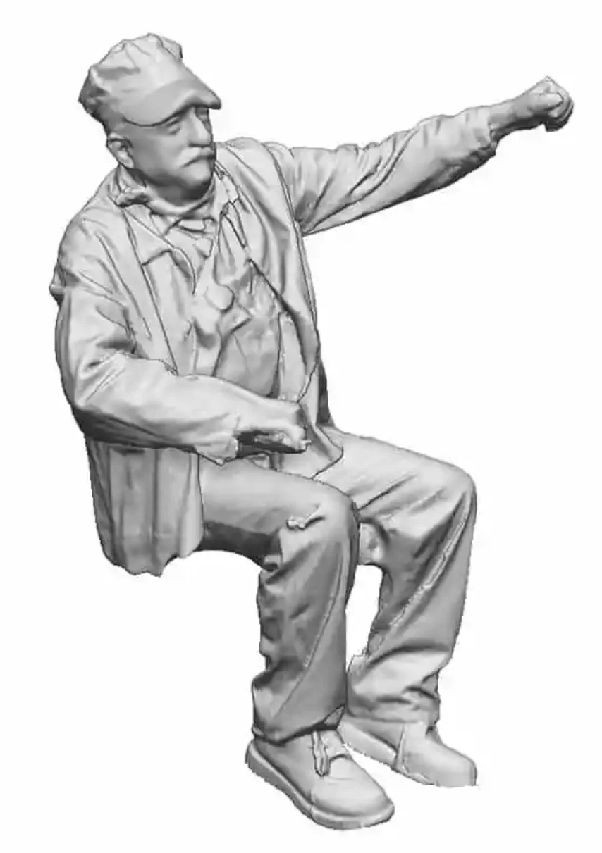 1:48 Scale - North American - Seated Engineer using Throttle - Right Hand Raised