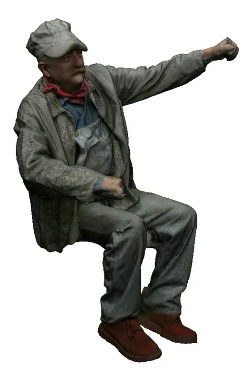 N Gauge - North American - Seated Engineer using Throttle - Left Hand Raised - Image 2
