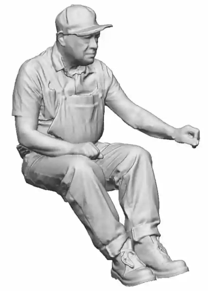 OO Gauge - North American - Seated Engineer using Regulator - Right Hand Raised